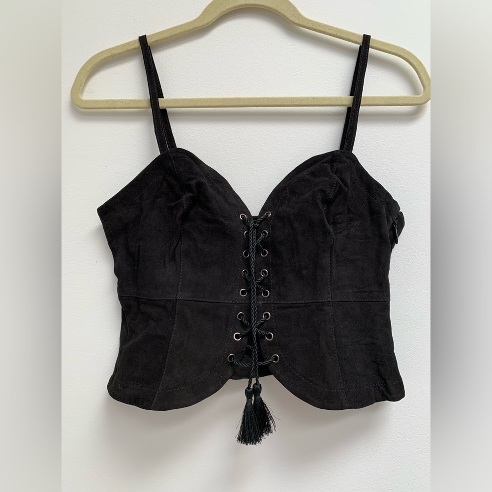 NWT Free People Faux Suede Lace-Up Bustier